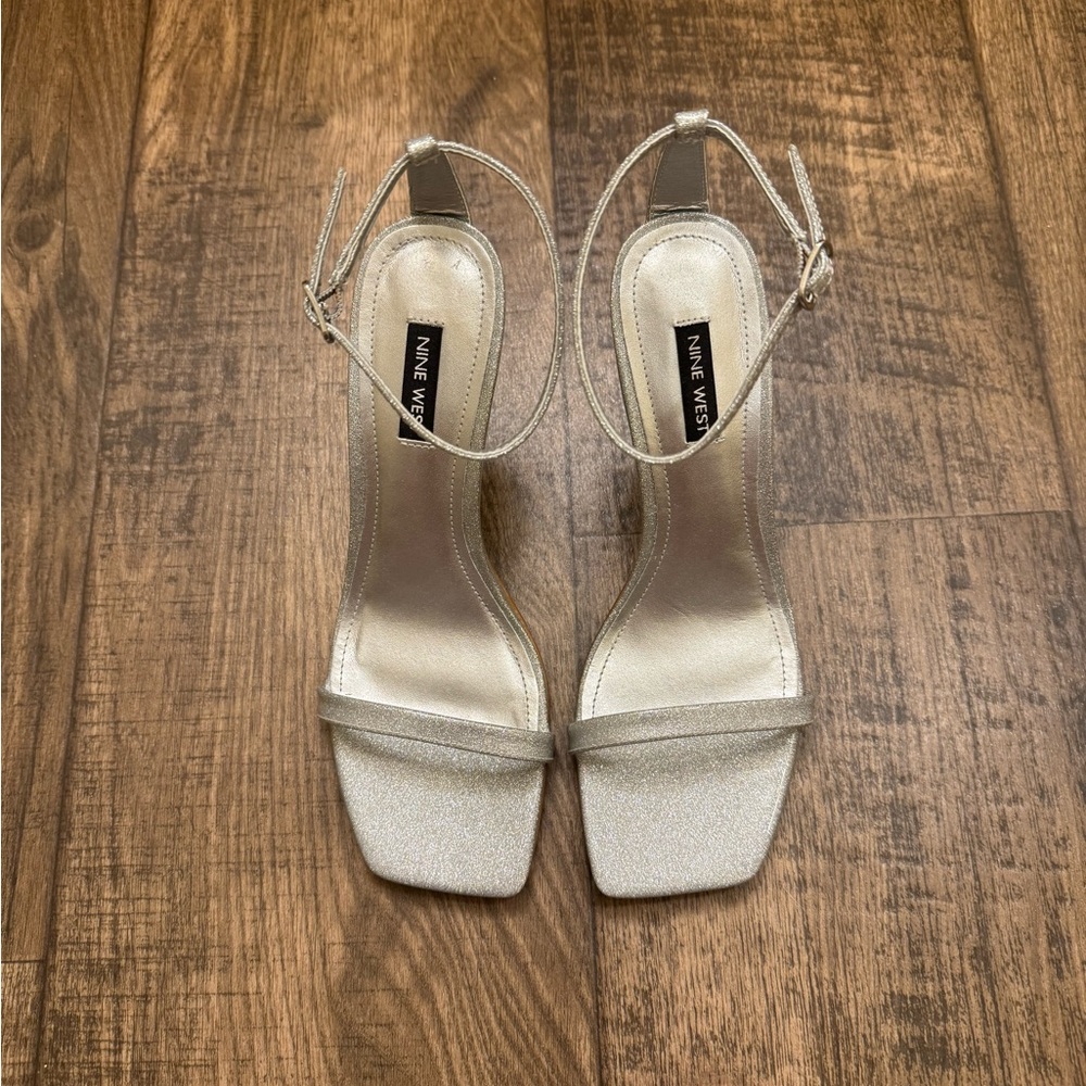 Nine West Silver Strappy Sandals